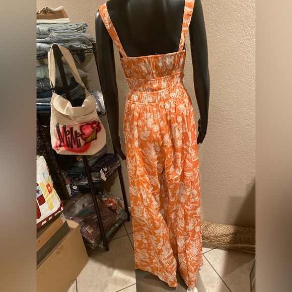 Floral lined wide-leg jumpsuit - Picture 3 of 10